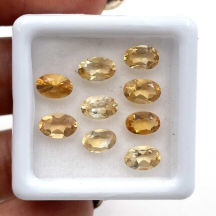 Natural Citrine Oval Cut Loose Gemstone Lot 9 Pcs 4*6 MM 3 CT For Jewelry