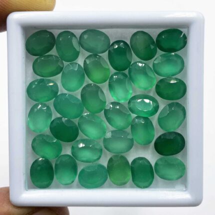 Natural Green Onyx Oval Cut Loose Gemstone Lot 85 Pcs 6*8 MM 100 CT