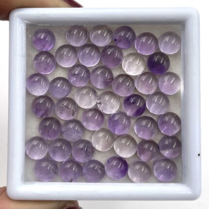 Natural African Amethyst Cabochon Round Loose Gemstone Lot 97 Pcs 6 MM 100 CT