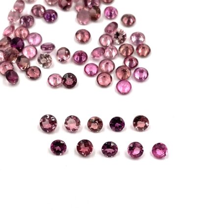 Natural Pink Tourmaline Round Cut Loose Gemstone Lot 69 Pcs 2.25 MM 3.5 CT
