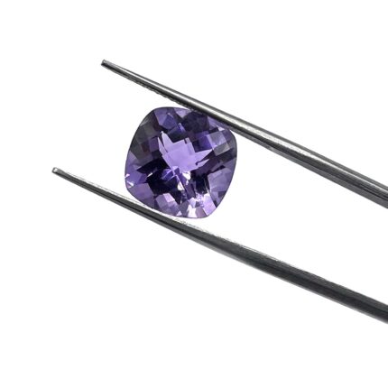 Natural African Amethyst Cushion Checker Cut Loose Gemstone 12 MM 6.5 CT