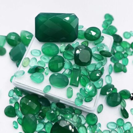 Natural Green Onyx Mix Cut Loose Stone Lot 104 Pcs 3-18 MM 102 CT