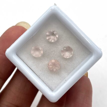 Natural Rose Quartz Round Cut Loose Gemstone Lot 4 Pcs 5 MM 2 CT