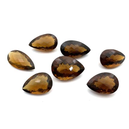 Natural Champagne Quartz Pear Checker Cut Loose Stone 7 Pc 14*19-16*23 MM 108 CT