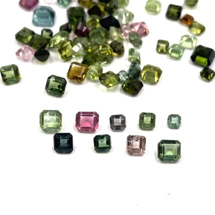 Natural Multi Tourmaline Octagon Cut Loose Gemstone Lot 33 Pcs 3-5 MM 10 CT