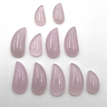 Natural Pink Chalcedony Fancy Cabochon Gemstone 11 Pcs 10*19.5-12*27 MM 142 CT