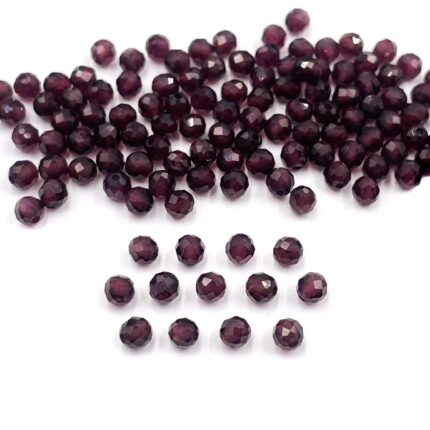Natural Rhodolite Garnet Cut Loose Beads Stone Lot 128 Pcs 3-3.5 MM 46.45 CT