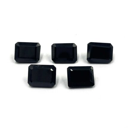 Natural Black Spinel Octagon Cut Loose Gemstone lot 5 Pc 7*9 MM 14.20 CT
