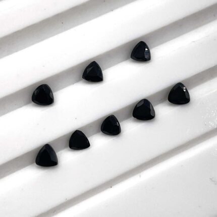 Natural Black Spinel Trillion Cut Loose Gemstone lot 9 Pcs 3 MM 1.40 CT