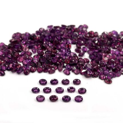 Natural Rhodolite Garnet Oval Cut Loose Gemstone Lot 139 Pcs 3*4 MM 30 CT