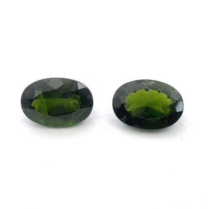 Natural Chrome Diopside Oval Cut Loose Stone 2 Pcs 9*13 MM 9.75 CT