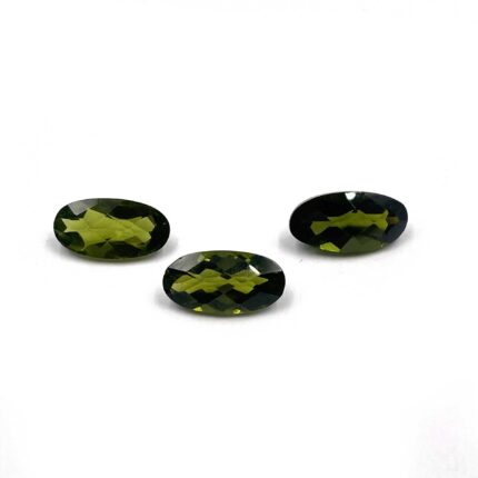 Natural Vesuvianite Oval Checker Cut Loose Gemstone Lot 3 Pcs 7*14 MM 10.77 CT