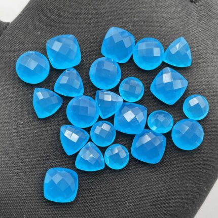 Natural Chalcedony Mix Briolette Cut Loose Stone Lot 22 Pcs 8-10 MM 57 CT