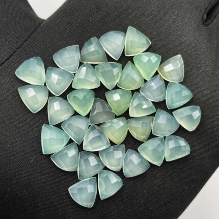 Natural Chalcedony Fancy Checker Cut Gemstone Lot 40 Pcs 9-9.5 MM 100 CT
