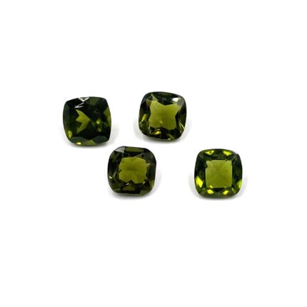 Natural Vesuvianite Cushion Cut Loose Gemstone Lot 4 Pcs 7 MM 6 CT