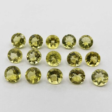 Natural Lemon Quartz Round Cut Loose Gemstone Lot 43 Pcs 9 MM 100 CT