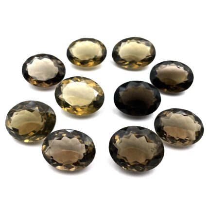 Natural Smoky Quartz Oval Cut Loose Stone 17*22-19*24 MM 80 CT 3 Pcs