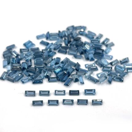 Natural London Blue Topaz Baguette Cut Loose Gemstone 66 Pcs 2*4 MM 10 CT