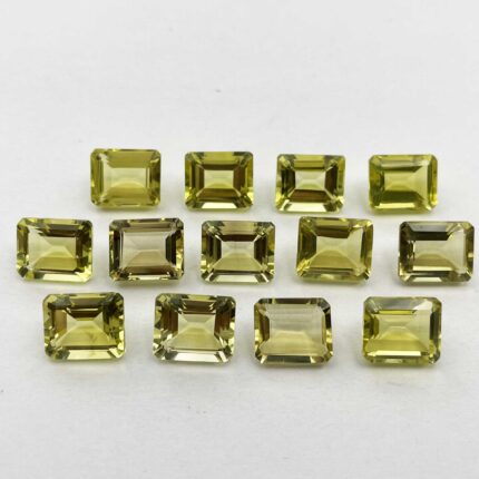 Natural Lemon Quartz Octagon Cut Loose Gemstone Lot 10*12 MM 100 CT 18 Pcs