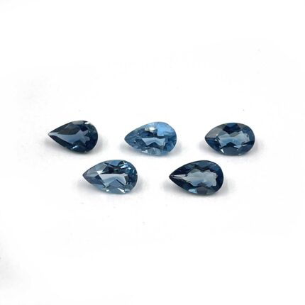 Natural London Blue Topaz Pear Cut Loose Gemstone 5 Pcs 5*8 MM 4.70 CT