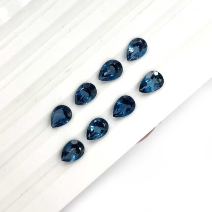 Natural London Blue Topaz Pear Cut Loose Gemstone 8 Pcs 5*7 MM 6.40 CT