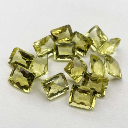 Natural Lemon Quartz Octagon Checker Cut Loose Stone Lot 9*11 MM 106 CT 24 Pcs
