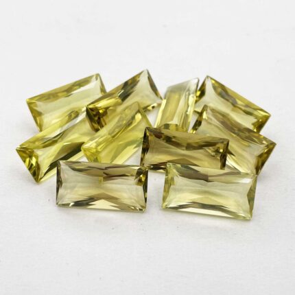 Natural Lemon Quartz Baguette Cut Loose Gemstone Lot 10*20 MM 107 CT 10 Pcs