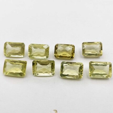 Natural Lemon Quartz Octagon Checker Cut Loose Stone Lot 10*14 MM 114 CT 16 Pcs