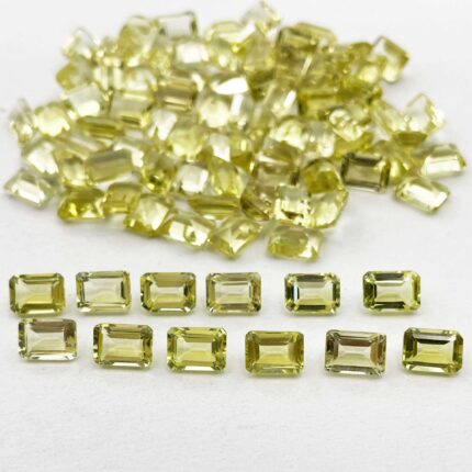 Natural Lemon Quartz Octagon Cut Loose Gemstone Lot 5*7 MM 100 CT 101 Pcs