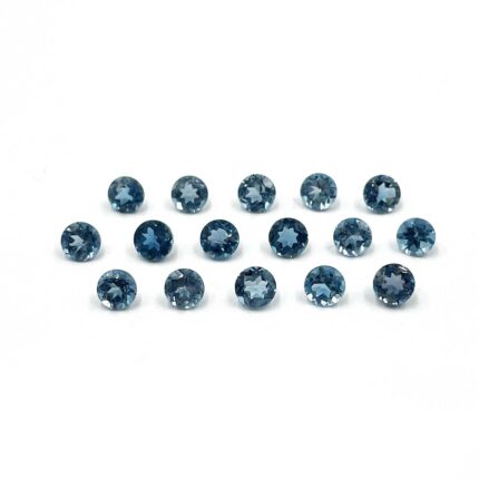Natural London Blue Topaz Round Cut Loose Gemstone 19 Pcs 4 MM 5.90 CT