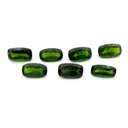 Natural Chrome Diopside Cushion Cut Loose Stone 7 Pcs 7*12 MM 19 CT