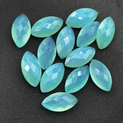 Natural Chalcedony Marquise Briolette Cut Stone Lot 13Pcs 8.5*16-8.5*16.5MM 51CT