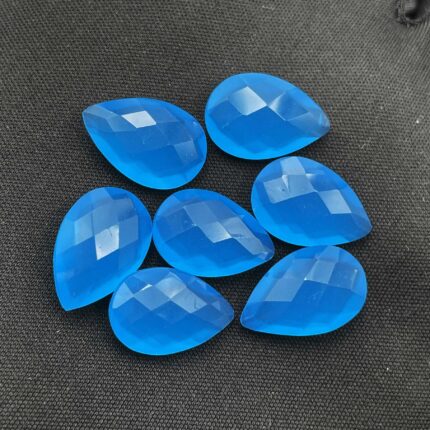 Natural Chalcedony Pear Briolette Cut Stone Lot 7 Pcs 10*14.5-10*15.5 MM 31 CT