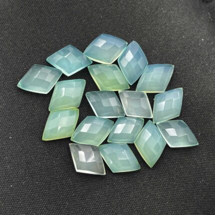 Natural Chalcedony Fancy Checker Cut Loose Gemstone 17 Pcs 8*12 MM 31 CT