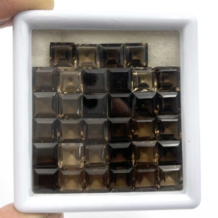 Natural Smoky Square Cut Loose Gemstone Lot 8 MM 83 CT 34 Pcs