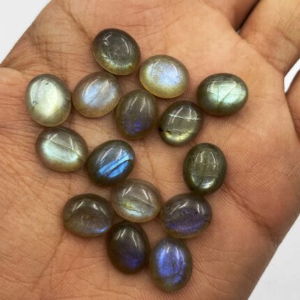 Natural Labradorite Oval Cabochon Loose Gemstone Lot 11 Pcs 10*12 MM 51 CT