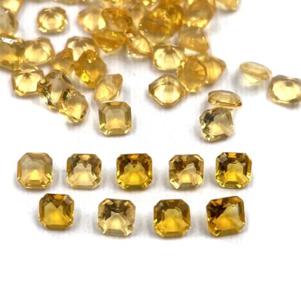 Natural Mexican Fire Opal Octagon Cut Loose Gemstone Lot 23 Pcs 4 MM 5 CT