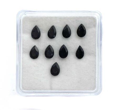 Natural Black Tourmaline Pear Cut Loose Gemstone Lot 9 Pcs 4*6 MM 3 CT
