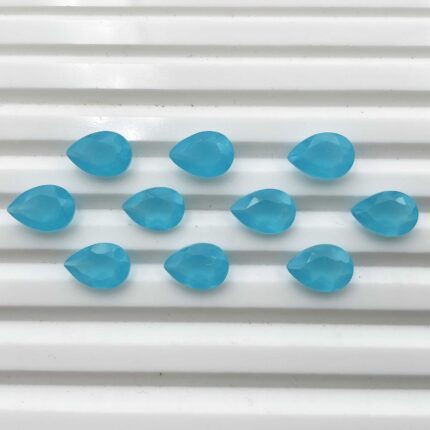 Natural Chalcedony Pear Cut Loose Gemstone Lot 10 Pcs 7*10 MM 19 CT