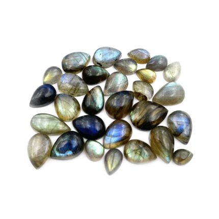 Natural Labradorite Pear Cabochon Loose Gemstone Lot 28 Pcs 7x10-11x16 MM 100 CT