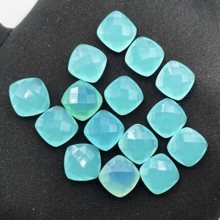 Natural Chalcedony Cushion Briolette Cut Gemstone Lot 15 Pcs 10 MM 50 CT