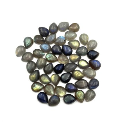 Natural Labradorite Pear Cabochon Loose Gemstone Lot 48 Pcs 7*9 MM 100 CT