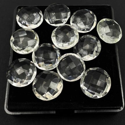 Natural Crystal Quartz Round Briolette Cut Loose Stone Lot 11 Pcs 15 MM 101 CT