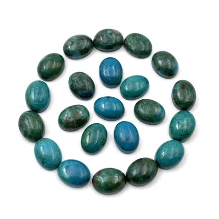 Natural Chrysocolla Oval Cabochon Loose Gemstone Lot 21 Pc 6*8 mm 31 CT