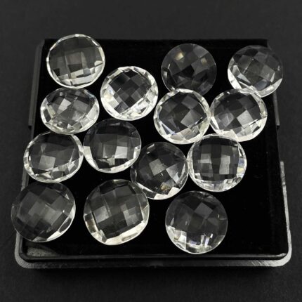 Natural Crystal Quartz Round Briolette Cut Loose Stone Lot 13 Pcs 14 MM 100 CT