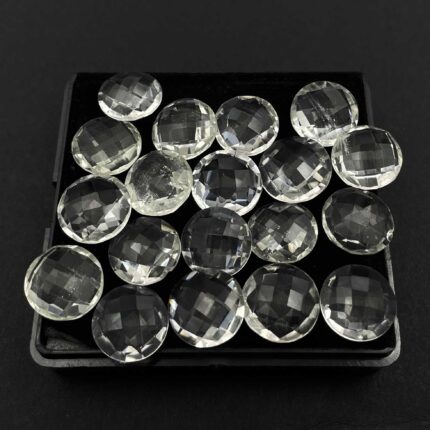 Natural Crystal Quartz Round Briolette Cut Loose Stone Lot 17 Pcs 13 MM 104 CT
