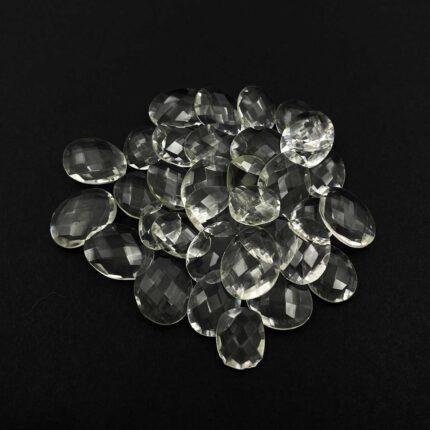 Natural Crystal Quartz Fancy Briolette Cut Stone Lot 22Pcs 10*12-12*16 MM 100 CT