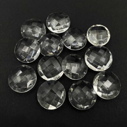 Natural Crystal Quartz Round Briolette Cut Loose Stone Lot 7 Pcs 18 MM 102 CT