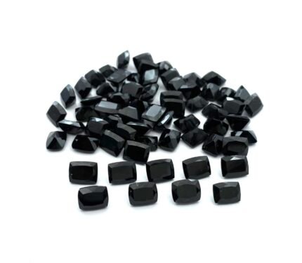 Natural Black Tourmaline Cushion Cut Loose Gemstone Lot 5 Pcs 7*9 MM 12 CT