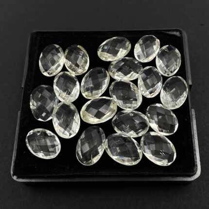 Natural Crystal Quartz Oval Briolette Cut Gemstone 26 Pcs 9*12-9*13 MM 102 CT